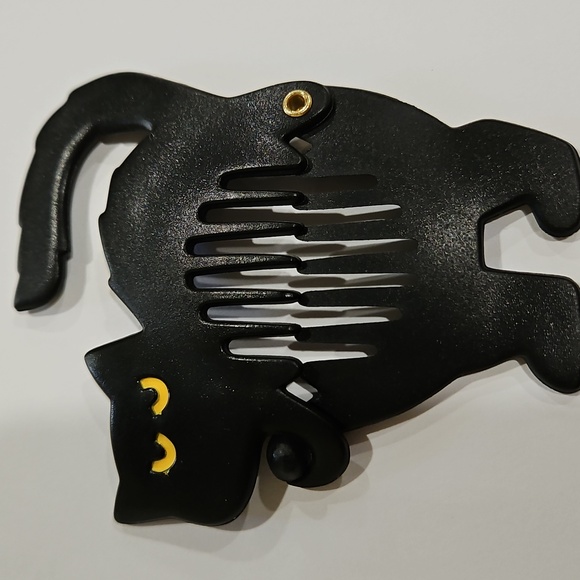 Vintage Accessories - Black Cat Marked 1989 MMK COS Hair Comb Clip Accessory
